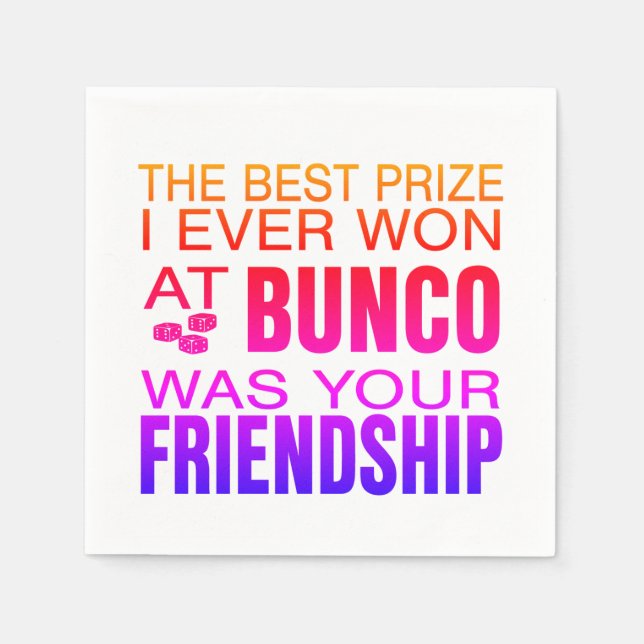 Fun Dice Game Night Bunco Napkins (Front)