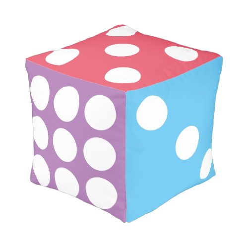 Fun Dice Kids College Dorm Room Cube Pouf Ottoman