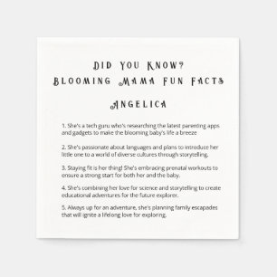 FUN DID YOU KNOW MOMMY FACTS BABY SHOWER  NAPKINS