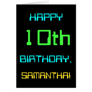 Fun Digital Computing Themed 10th Birthday Cards