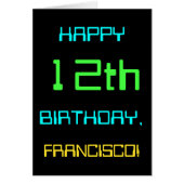 Fun Digital Computing Themed 12th Birthday Cards (Front)