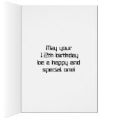 Fun Digital Computing Themed 12th Birthday Cards (Inside (Right))