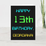 [ Thumbnail: Fun Digital Computing Themed 13th Birthday Card ]