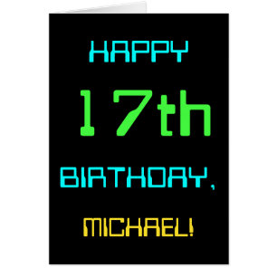 Fun Digital Computing Themed 17th Birthday Cards