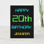 [ Thumbnail: Fun Digital Computing Themed 20th Birthday Card ]