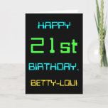 [ Thumbnail: Fun Digital Computing Themed 21st Birthday Card ]