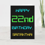 [ Thumbnail: Fun Digital Computing Themed 22nd Birthday Card ]