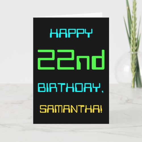 Fun Digital Computing Themed 22nd Birthday Card