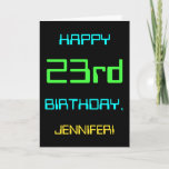 [ Thumbnail: Fun Digital Computing Themed 23rd Birthday Card ]