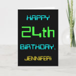 [ Thumbnail: Fun Digital Computing Themed 24th Birthday Card ]