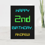 [ Thumbnail: Fun Digital Computing Themed 2nd Birthday Card ]