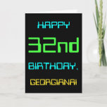 [ Thumbnail: Fun Digital Computing Themed 32nd Birthday Card ]