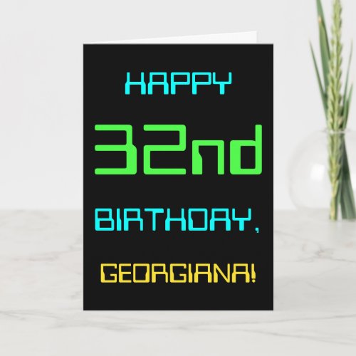 Fun Digital Computing Themed 32nd Birthday Card