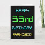 [ Thumbnail: Fun Digital Computing Themed 33rd Birthday Card ]