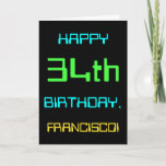 [ Thumbnail: Fun Digital Computing Themed 34th Birthday Card ]