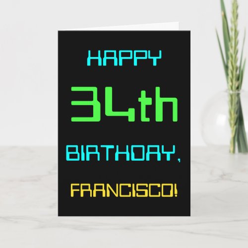 Fun Digital Computing Themed 34th Birthday Card