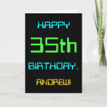 [ Thumbnail: Fun Digital Computing Themed 35th Birthday Card ]