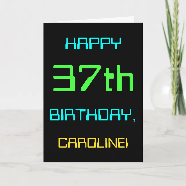 Fun Digital Computing Themed 37th Birthday Card | Zazzle