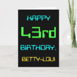 [ Thumbnail: Fun Digital Computing Themed 43rd Birthday Card ]