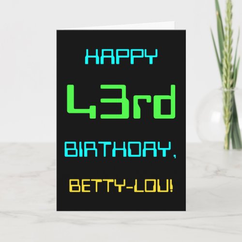 Fun Digital Computing Themed 43rd Birthday Card