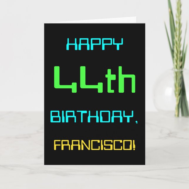 Fun Digital Computing Themed 44th Birthday Card (Front)