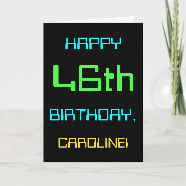 Fun Digital Computing Themed 46th Birthday Card (Front)