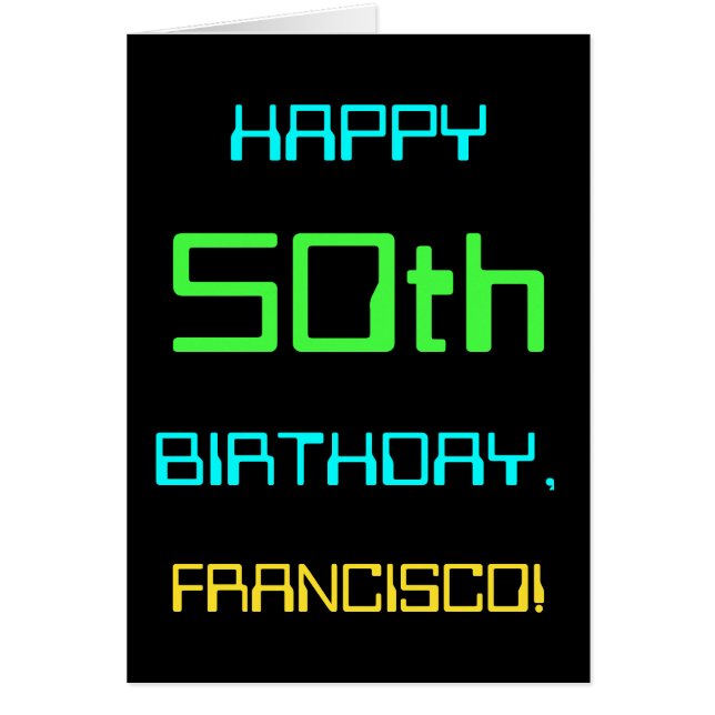 Fun Digital Computing Themed 50th Birthday Cards (Front)
