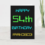 [ Thumbnail: Fun Digital Computing Themed 54th Birthday Card ]