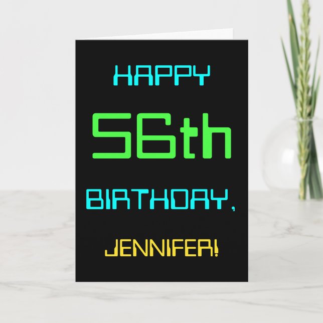 Fun Digital Computing Themed 56th Birthday Card (Front)