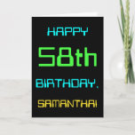 [ Thumbnail: Fun Digital Computing Themed 58th Birthday Card ]