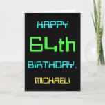 [ Thumbnail: Fun Digital Computing Themed 64th Birthday Card ]
