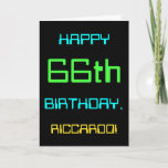 [ Thumbnail: Fun Digital Computing Themed 66th Birthday Card ]