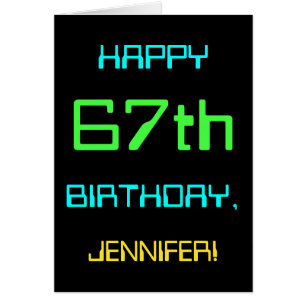 Fun Digital Computing Themed 67th Birthday Cards