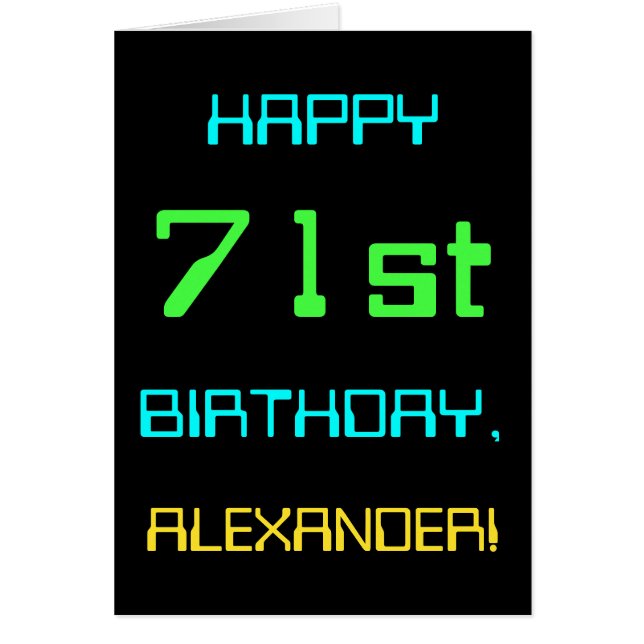 Fun Digital Computing Themed 71st Birthday Cards (Front)