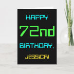[ Thumbnail: Fun Digital Computing Themed 72nd Birthday Card ]