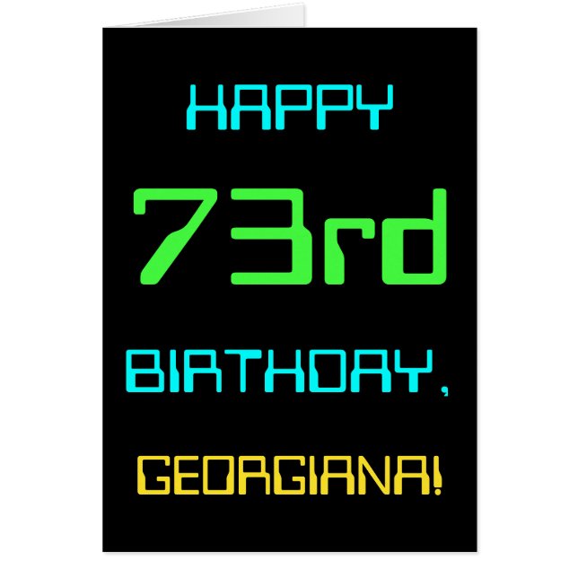 Fun Digital Computing Themed 73rd Birthday Cards (Front)