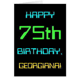 Fun Digital Computing Themed 75th Birthday Cards
