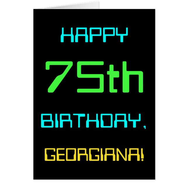 Fun Digital Computing Themed 75th Birthday Cards (Front)