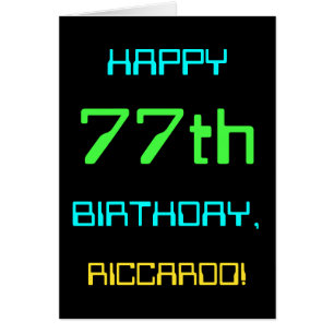 Fun Digital Computing Themed 77th Birthday Cards