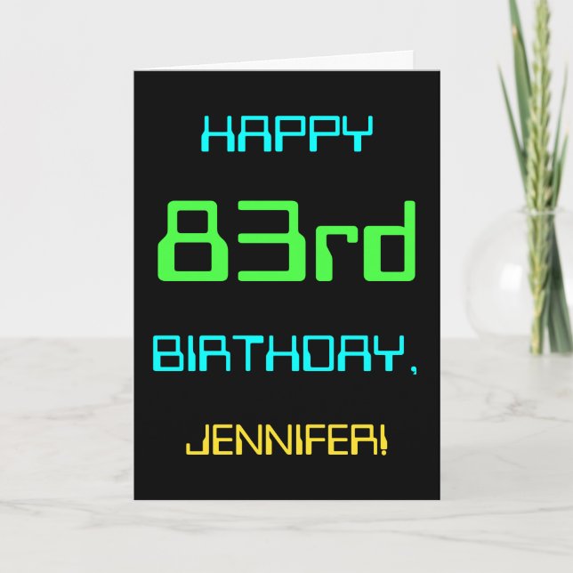 Fun Digital Computing Themed 83rd Birthday Card (Front)