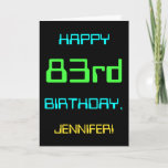 [ Thumbnail: Fun Digital Computing Themed 83rd Birthday Card ]