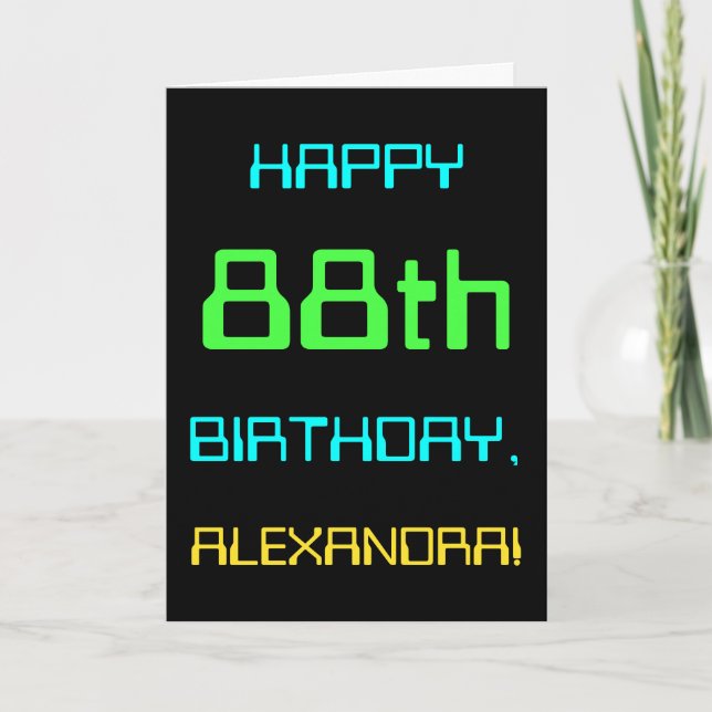 Fun Digital Computing Themed 88th Birthday Card (Front)