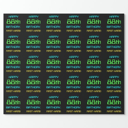 Fun Digital Computing Themed 88th Birthday Wrapping Paper