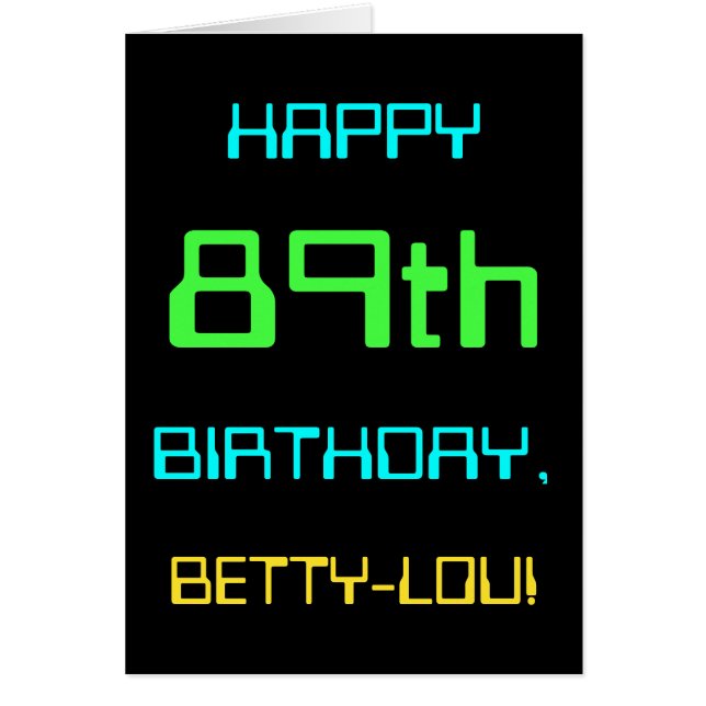 Fun Digital Computing Themed 89th Birthday Cards (Front)