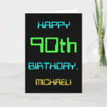 [ Thumbnail: Fun Digital Computing Themed 90th Birthday Card ]