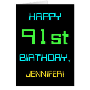 Fun Digital Computing Themed 91st Birthday Cards