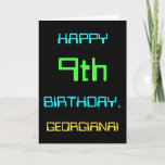 [ Thumbnail: Fun Digital Computing Themed 9th Birthday Card ]