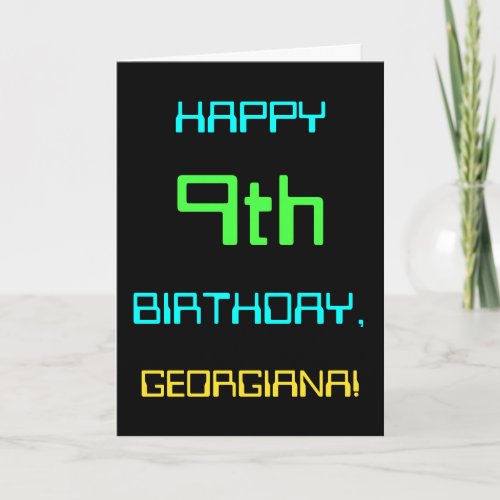 Fun Digital Computing Themed 9th Birthday Card