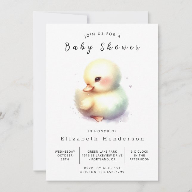 Fun Digital Duck Baby Shower  Invitation (Front)