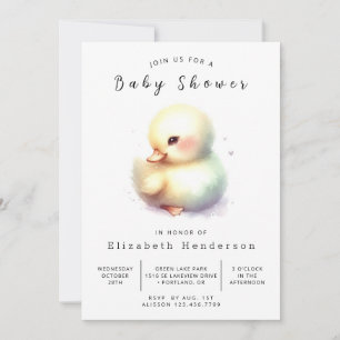 Fun Digital Duck Baby Shower  Invitation